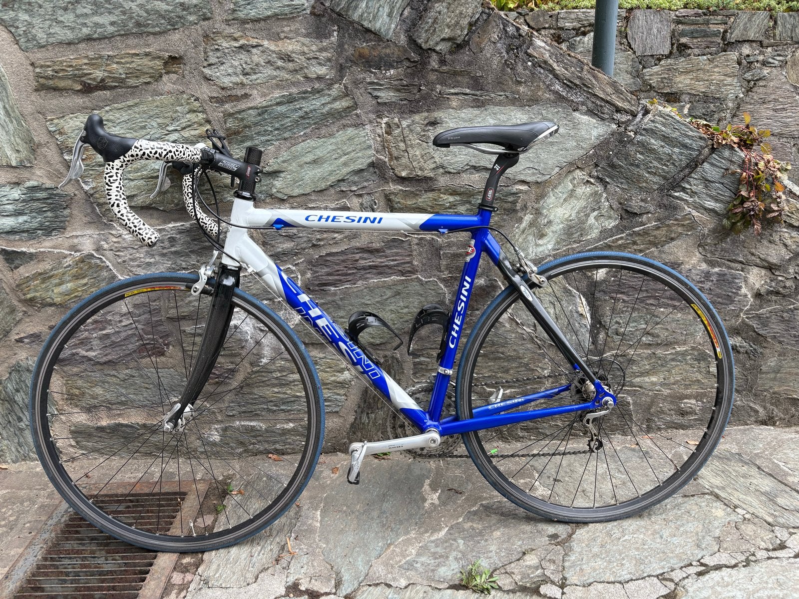 Chesini racefiets - Blauw/Wit, 28 inch, Gebruikt, Velgrem, Aluminium