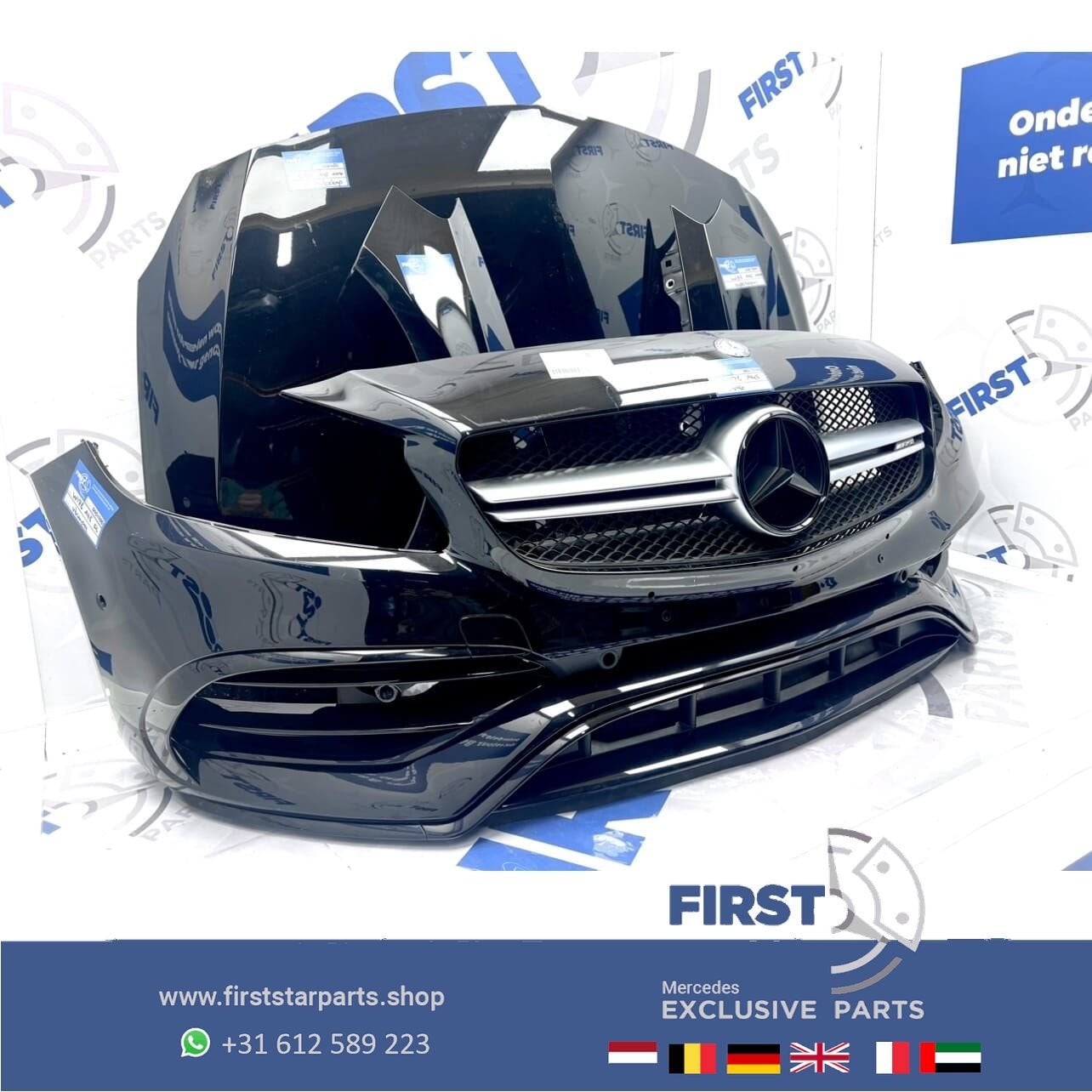 2017 W176 A45 AMG FRONT FACELIFT VOORKOP ZWART Mercedes A 45, Gebruikt, -, Voor, Ophalen of Verzenden