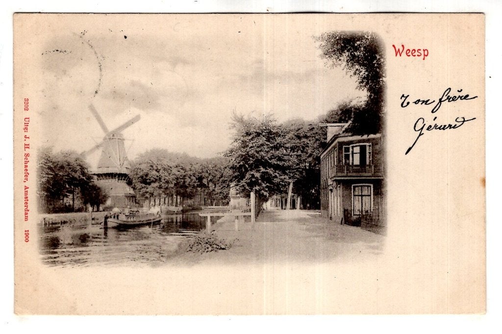 Weesp Molen 1900  Buitenveer MOOI, Verzamelen, Ophalen of Verzenden, Voor 1920, Gelopen, Zuid-Holland
