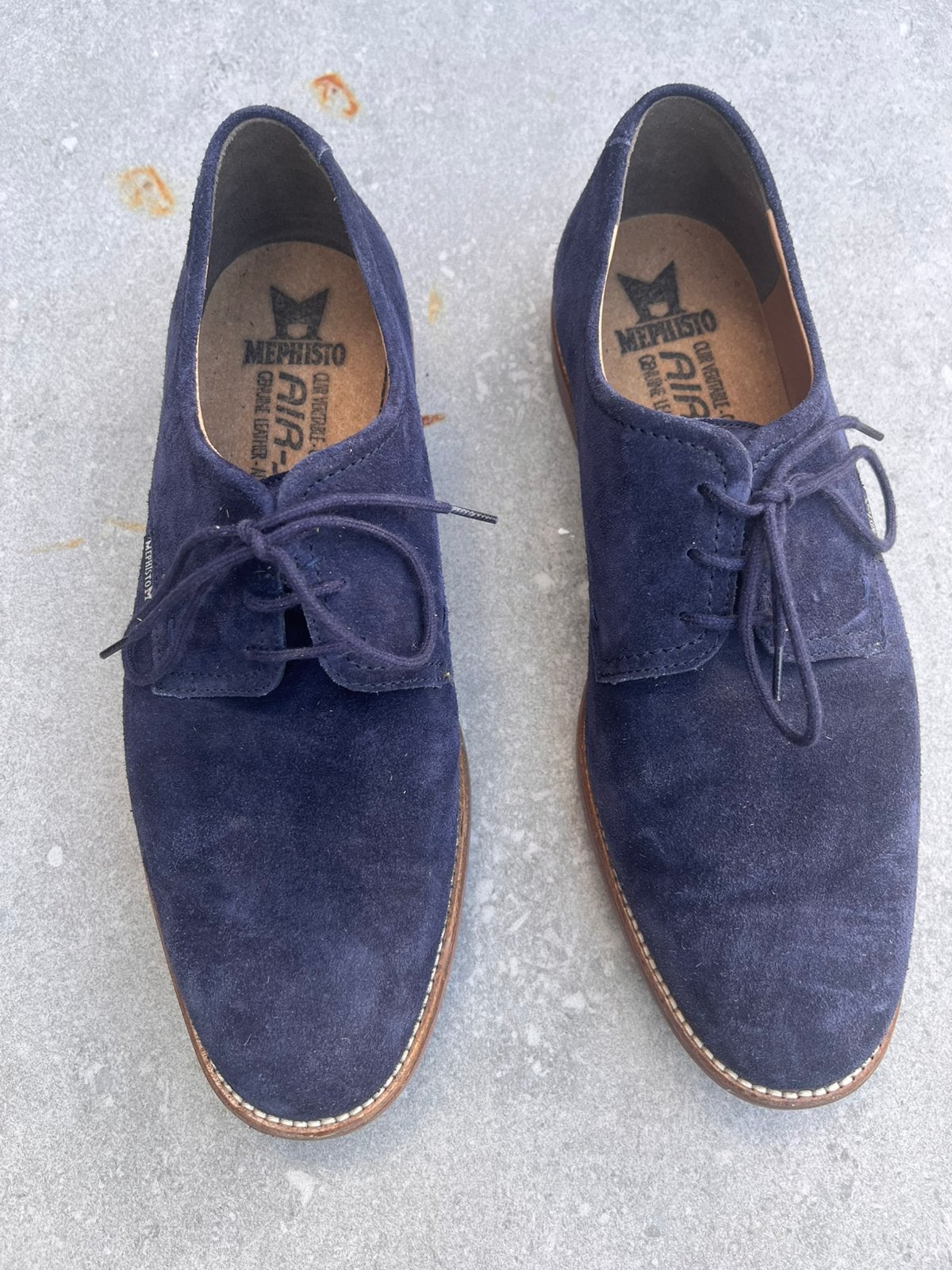 Mephisto herenschoen leer suede maat 7,5 EUR / 8 US, Ophalen of Verzenden, Zo goed als nieuw, Blauw, Veterschoenen