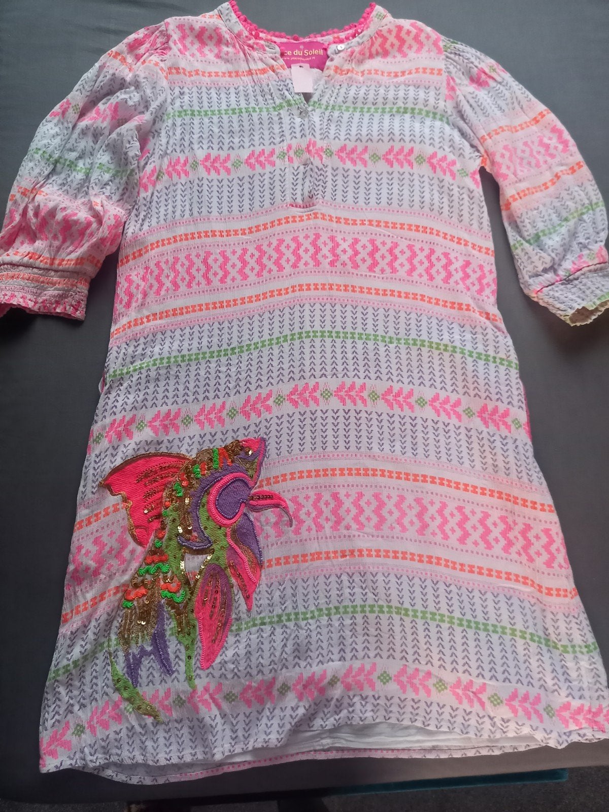 Fleurige jurk Place du Soleil maat S, Kleding | Dames, Ophalen of Verzenden, Zo goed als nieuw, Maat 38/40 (M)