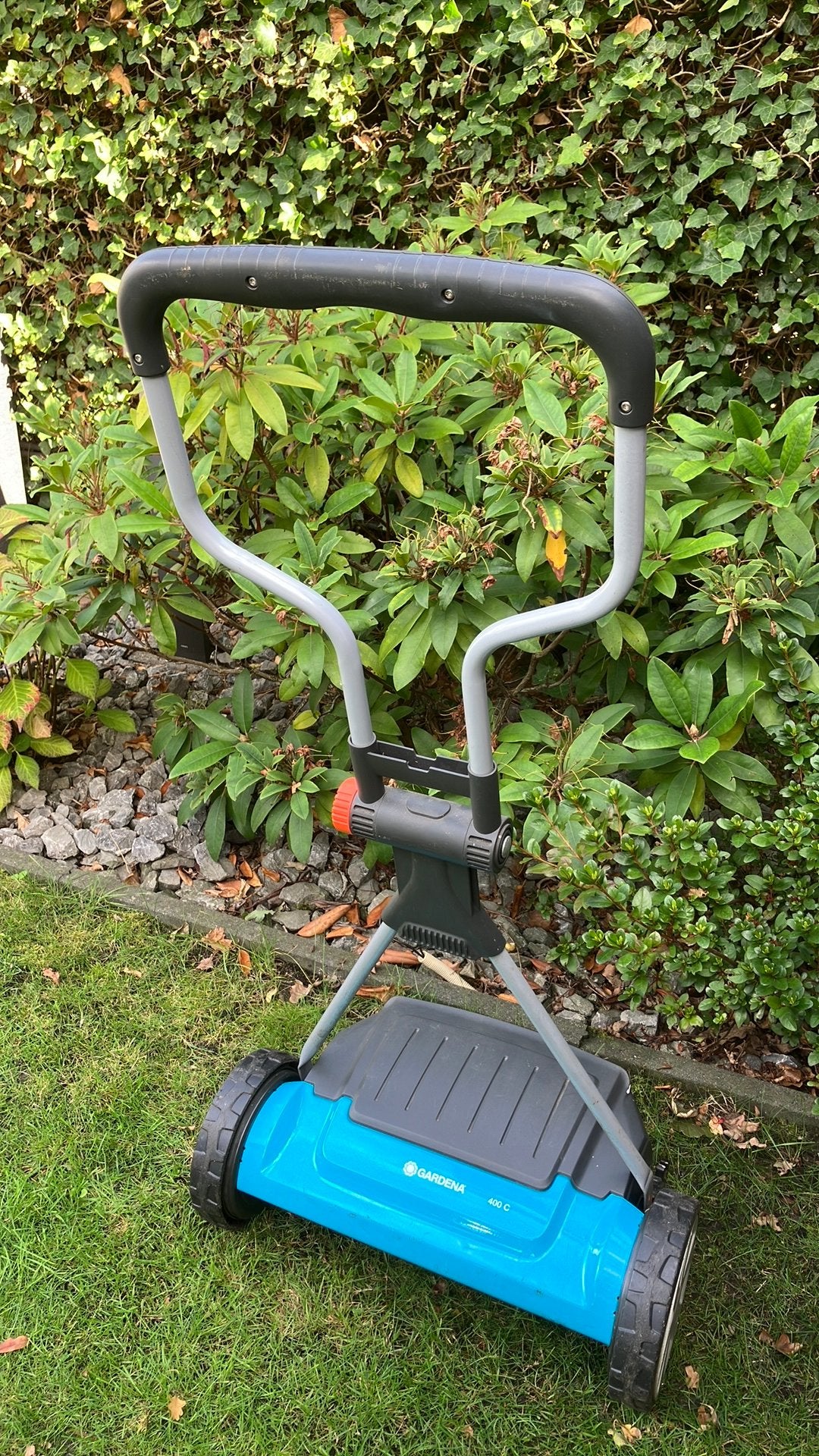 Gardena 400C grasmaaier, nieuw geslepen met 6 mnd. garantie., Gebruikt, Handgrasmaaier, Ophalen of Verzenden, 40 t/m 49 cm