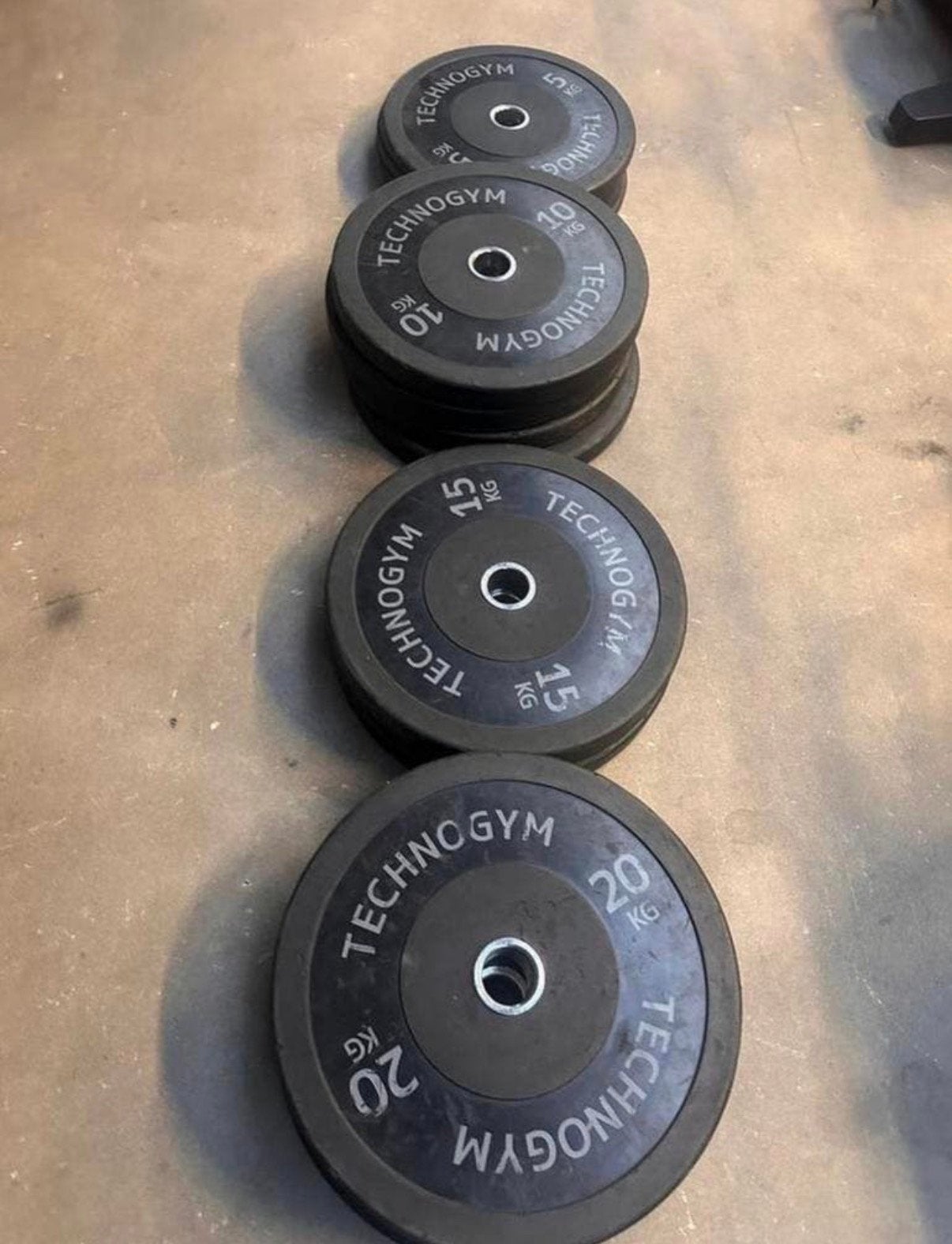 130kg Technogym Bumperplates, Ophalen, Gebruikt, Halterschijven