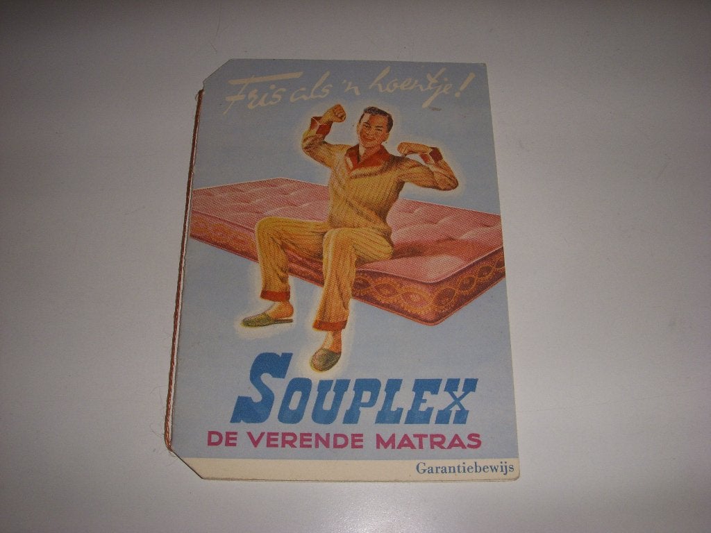 OUD garantiebewijs van Souplex, De Verende Matras 1950, Ophalen of Verzenden