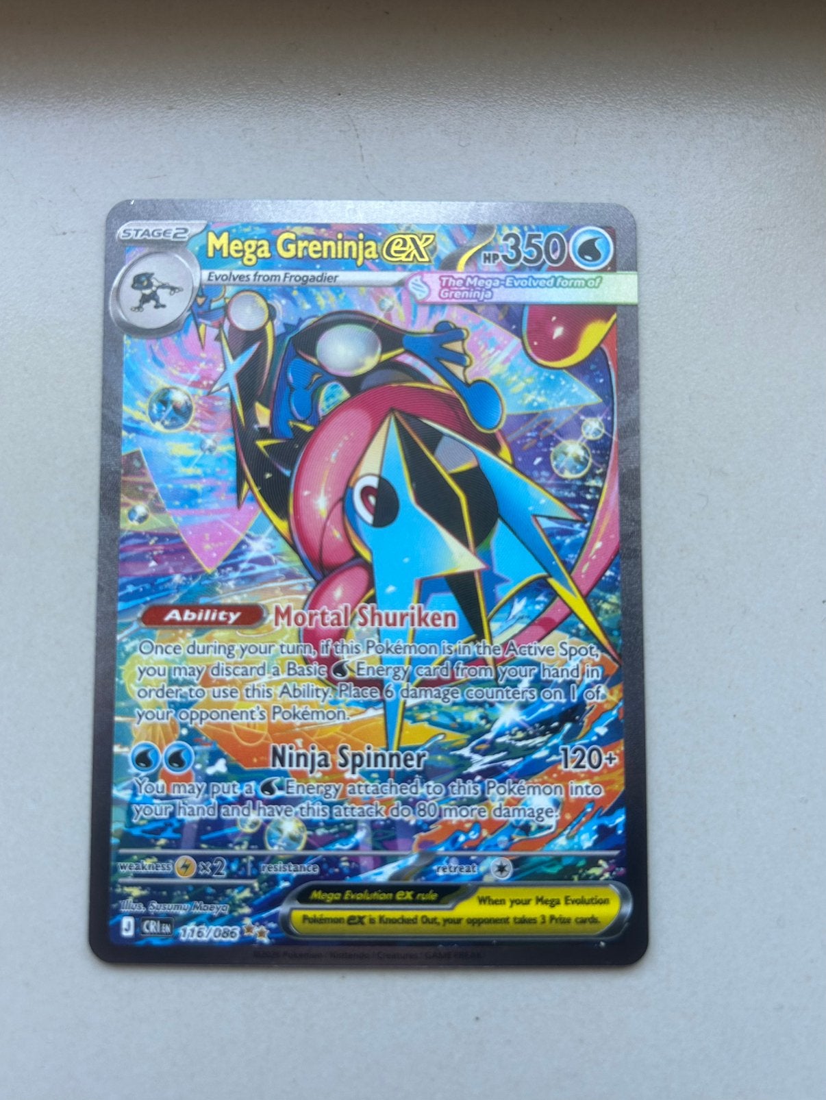 Pokemon Mega Greninja EX (CRI 116), Ophalen of Verzenden, Zo goed als nieuw
