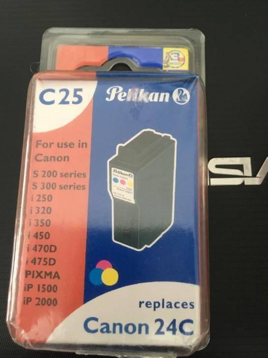 Inktcartridges voor Canon printers C24 zwart en C25 kleur, Ophalen of Verzenden, Nieuw, Cartridge, Pelikan