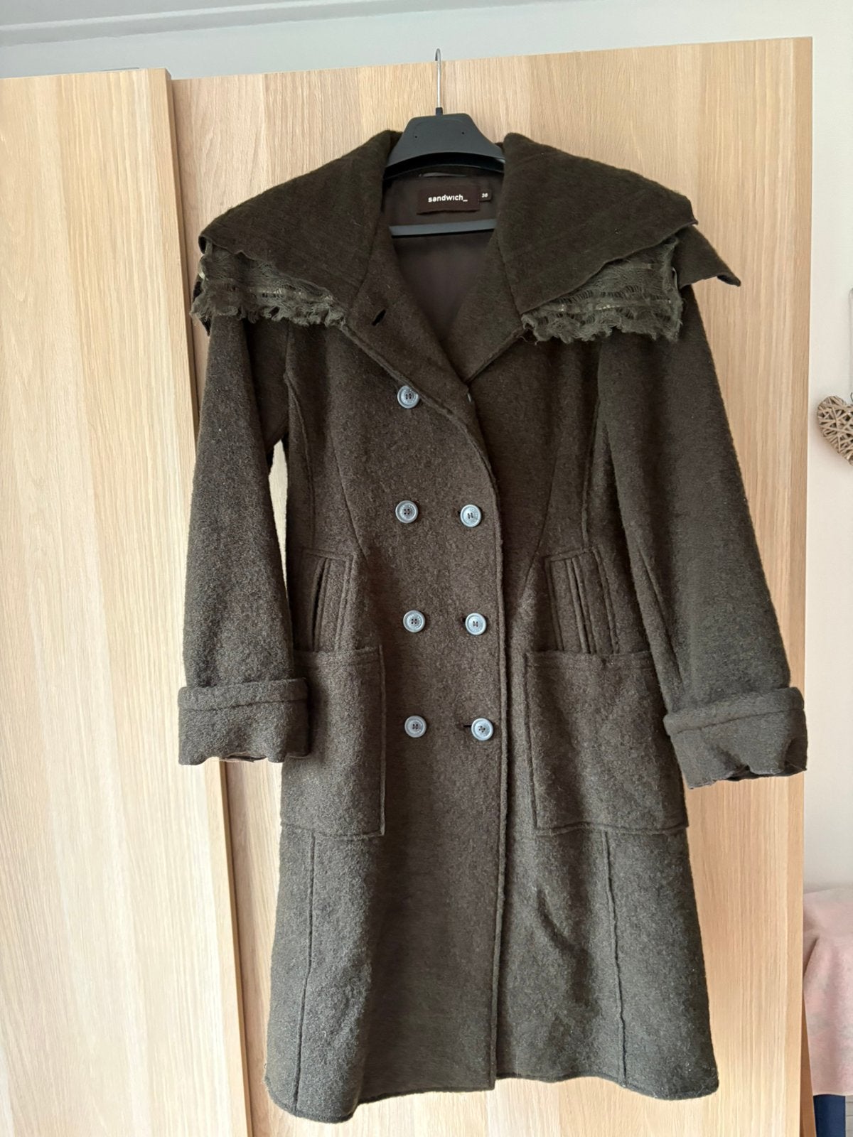 Sandwich groebe Lange (3/4) dames jas maat s, Kleding | Dames, Ophalen of Verzenden, Zo goed als nieuw, Maat 36 (S), Groen