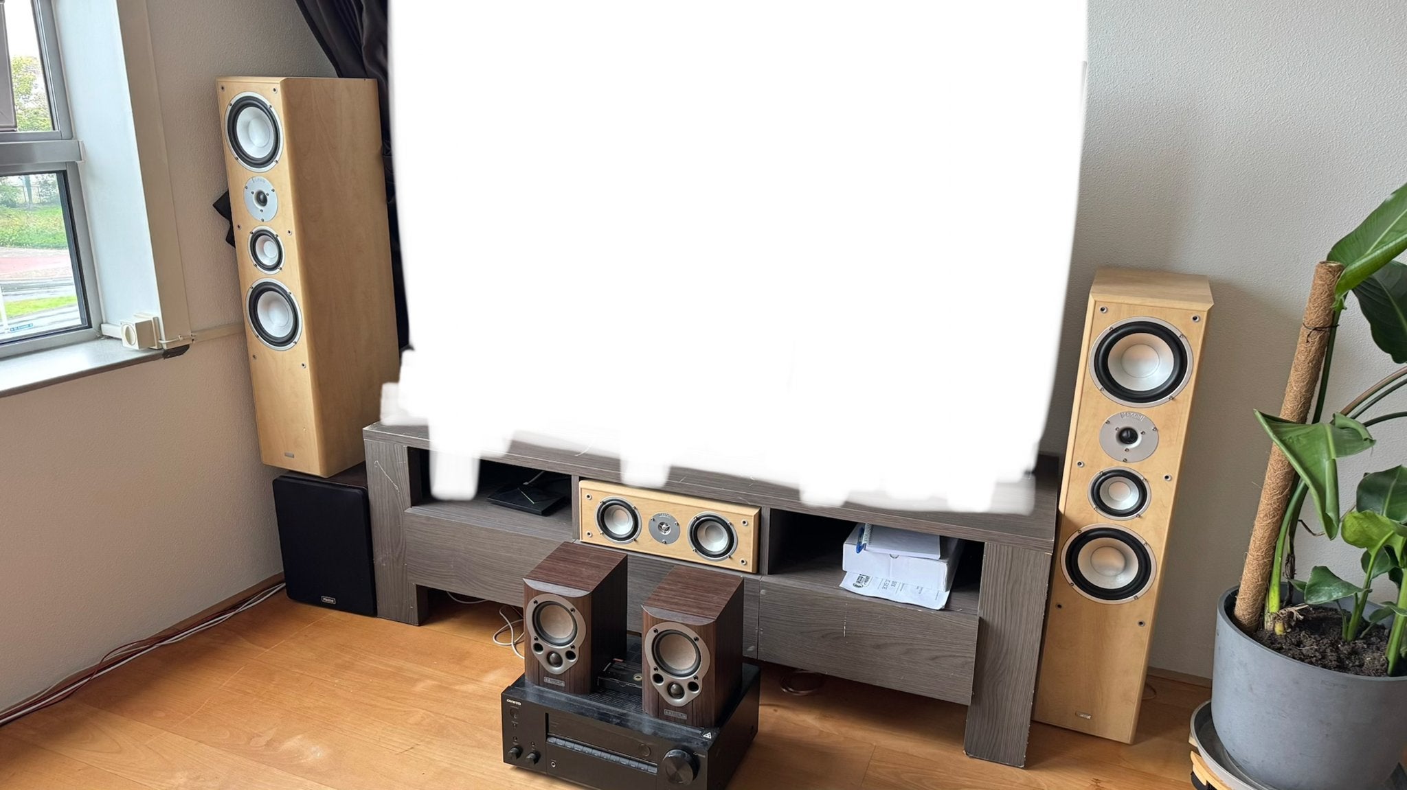 Onkyo TX-NR575E Receiver met Magnat en Mission Speakers, Gebruikt, Losse componenten, Speakers, Ophalen