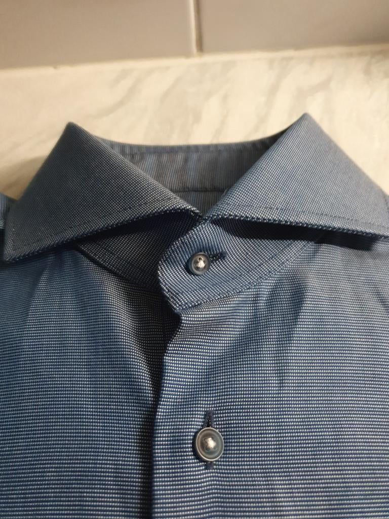 Overhemd, MICHAELIS, SLIM FIT, maat 38, katoen., Blauw, Halswijdte 38 (S) of kleiner, Michaelis, Nieuw