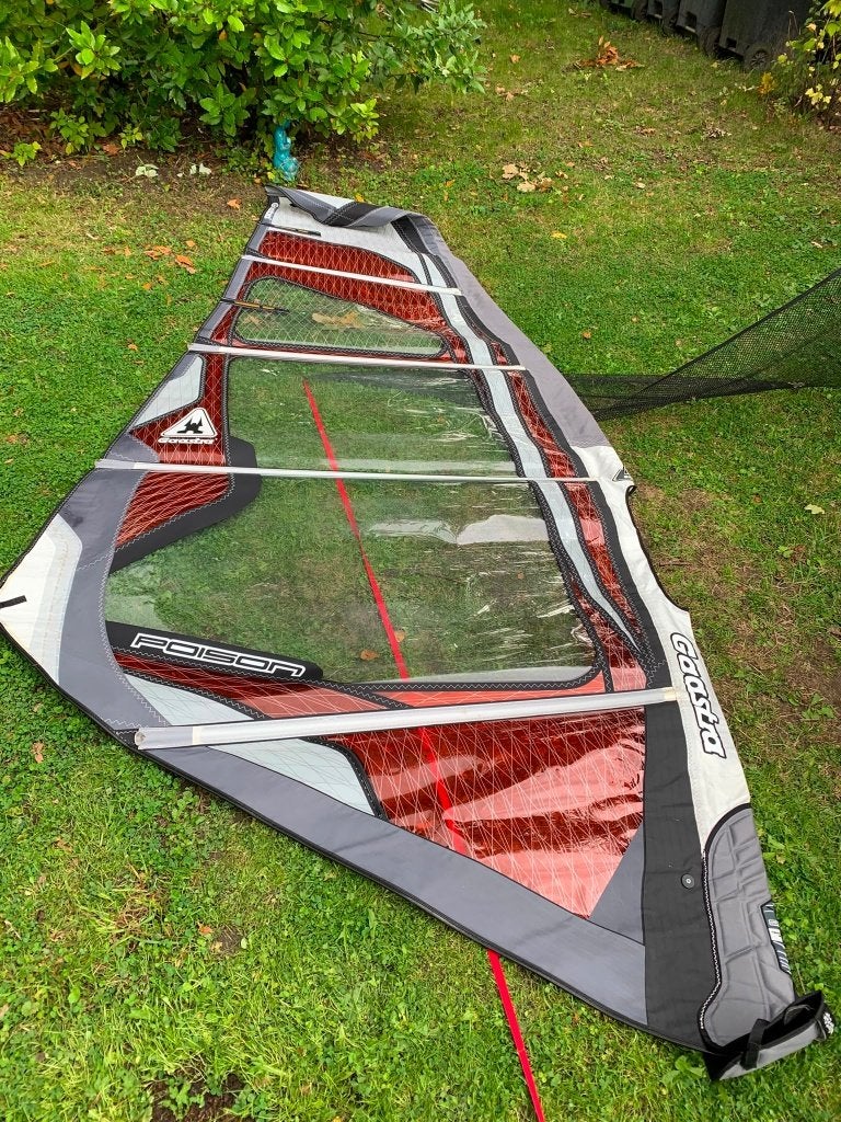 4 windsurfzeilen 4.2 / 4.7 / 5.5 / 7.4 – Gaastra Poison, Ophalen, Gebruikt, Gaastra, 3.5 tot 5 m²