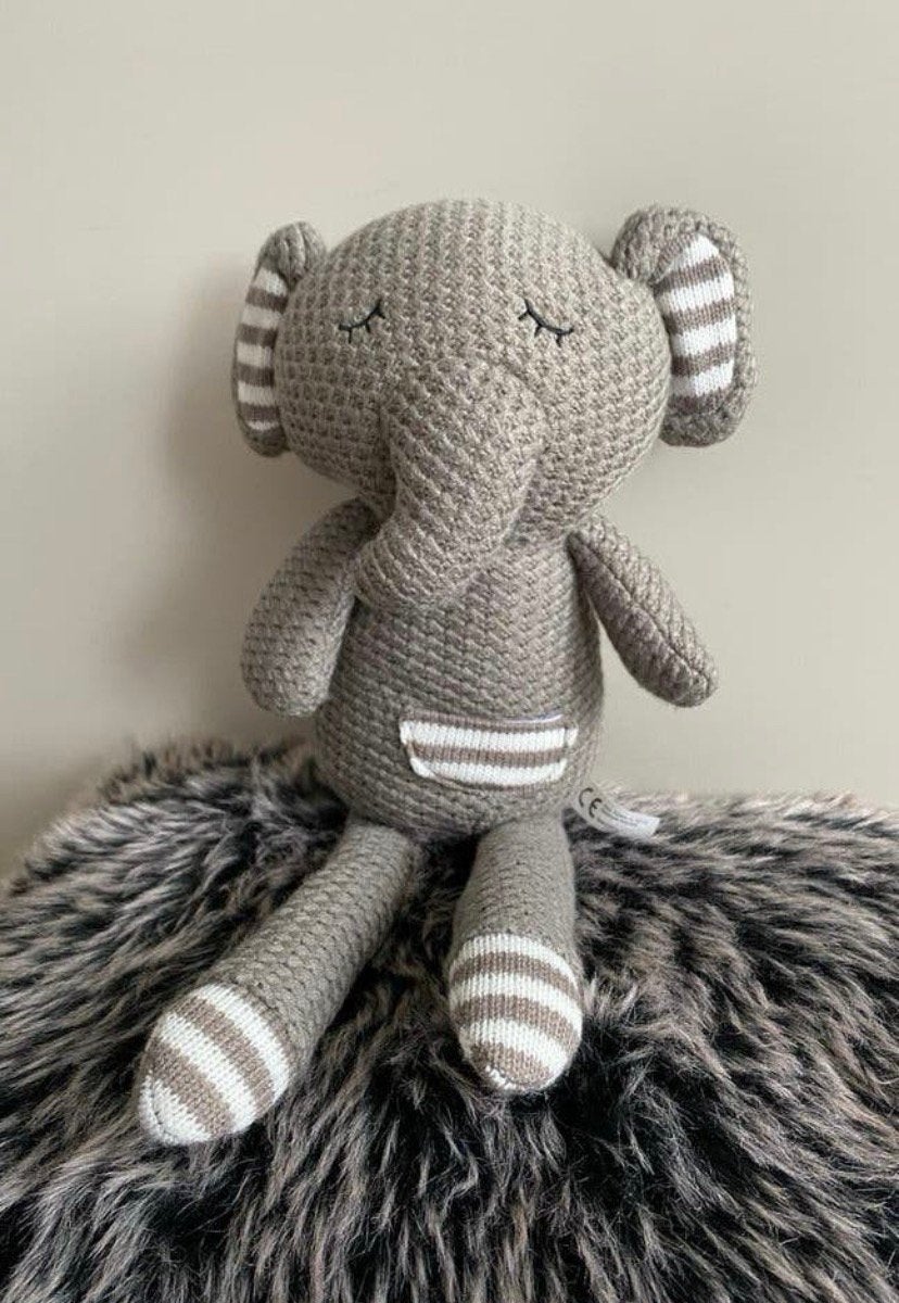 Olifant knuffel grijs. 40cm, Verzenden, Nieuw, Grijs, Olifant