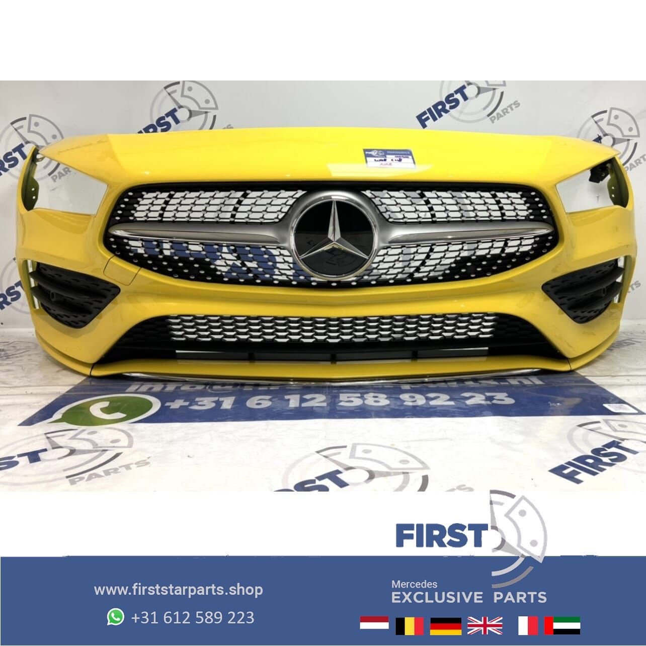 W118 C118 X118 CLA AMG BUMPER GEEL VOORBUMPER + DIAMOND GRIL, Auto-onderdelen, Gebruikt, -, Voor, Ophalen of Verzenden