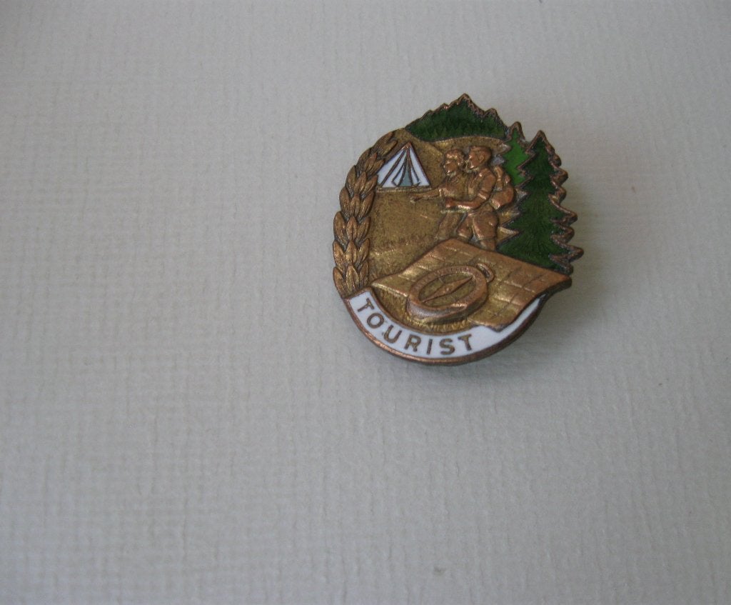 Mooie Oude Emaille DDR broche -speld, Verzamelen, Speldjes, Pins en Buttons, Verzenden, Overige onderwerpen