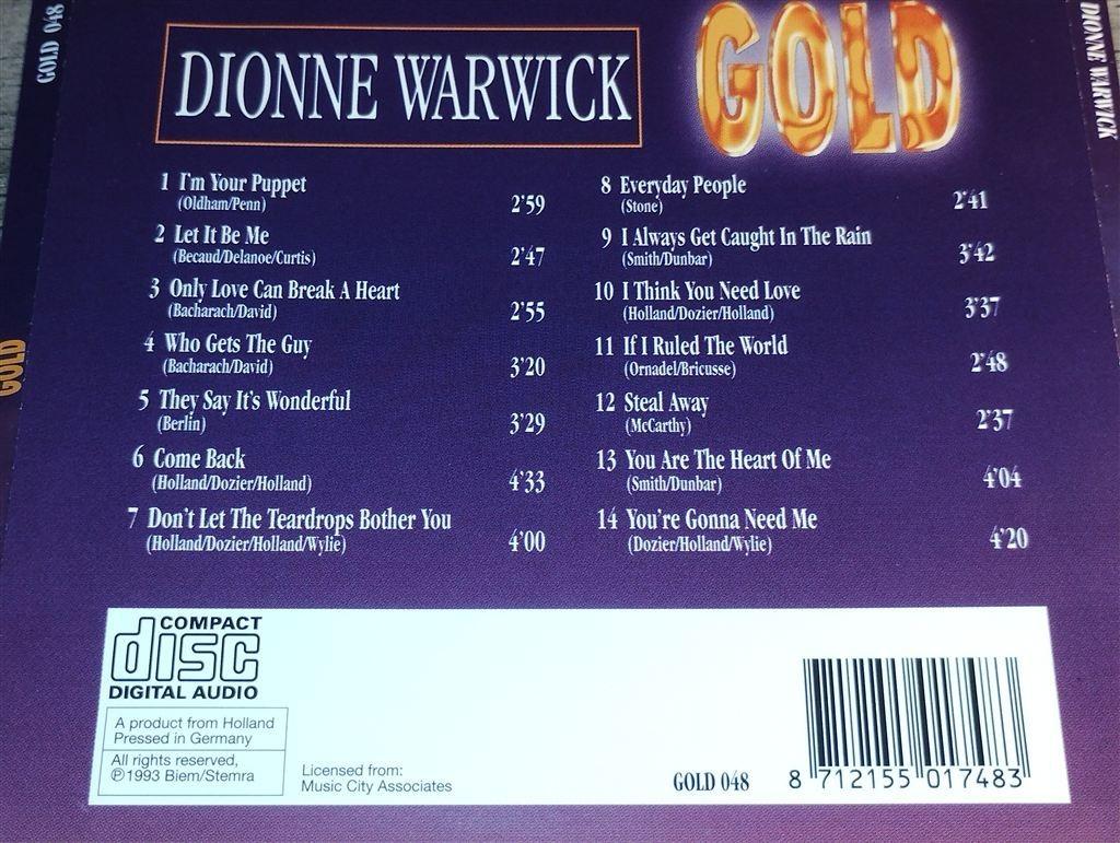 Dionne Warwick - Gold, Ophalen of Verzenden, Zo goed als nieuw