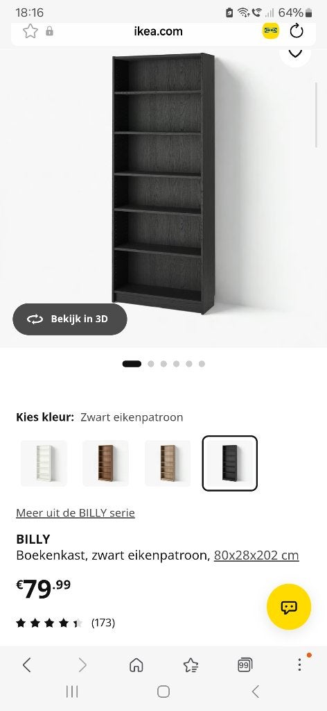 Foto 5 van Ikea billy boekenkasten zwart