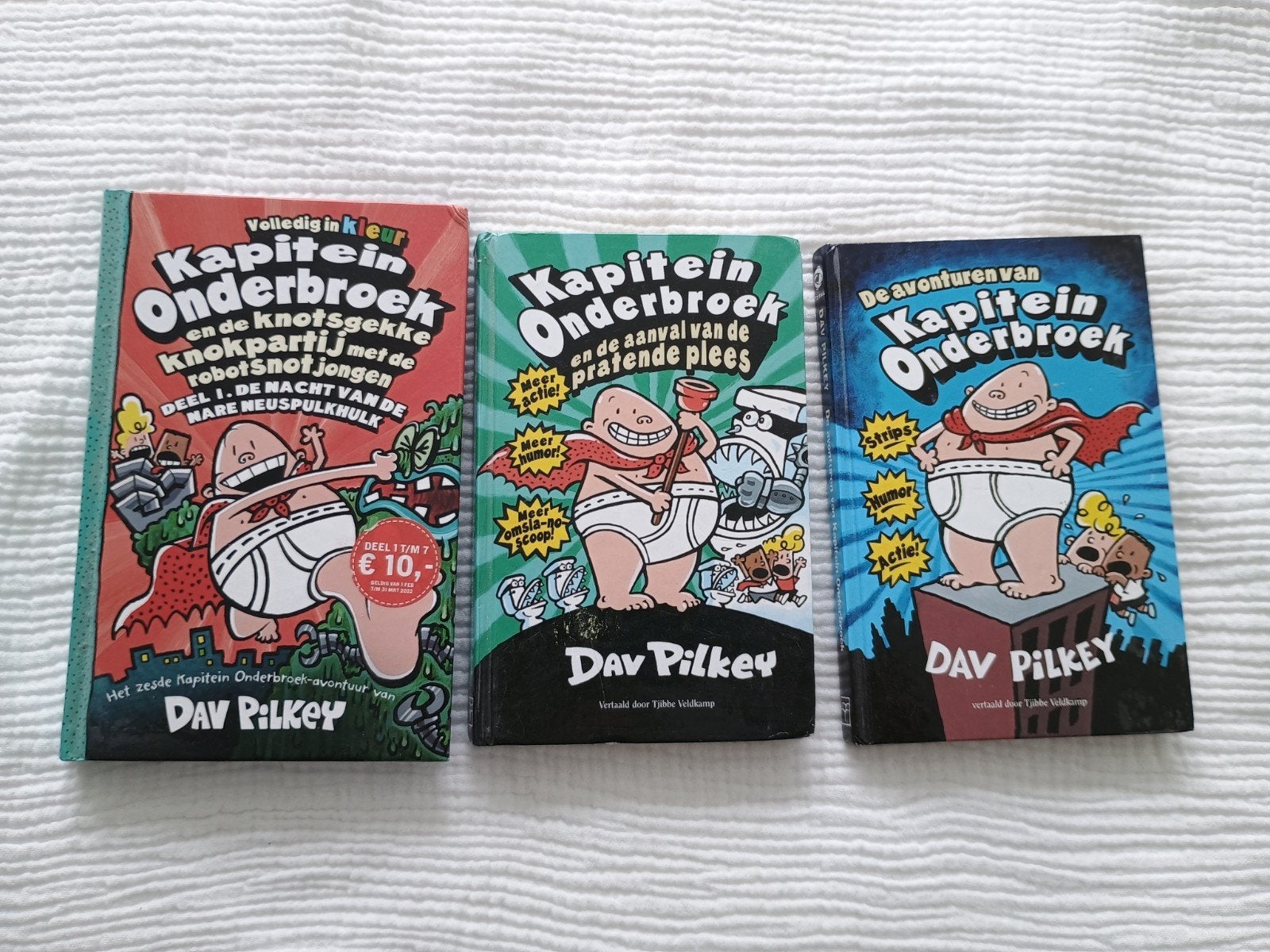 Drie boeken van Kapitein Onderbroek, Ophalen of Verzenden, Zo goed als nieuw, Dav Pilkey, Fictie