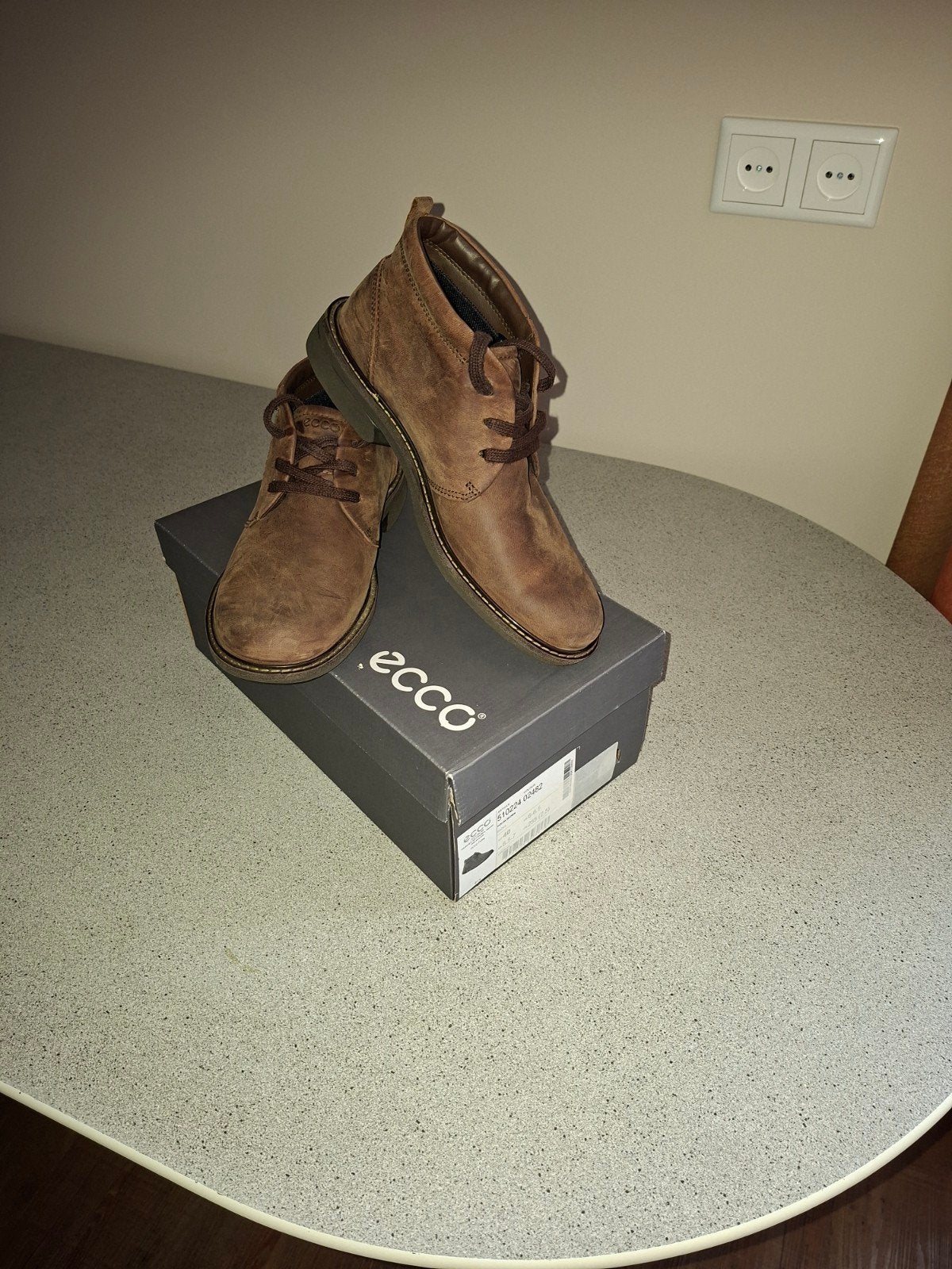 Ecco bruine leren boots - maat 40, Ophalen, Ecco, Bruin, Boots
