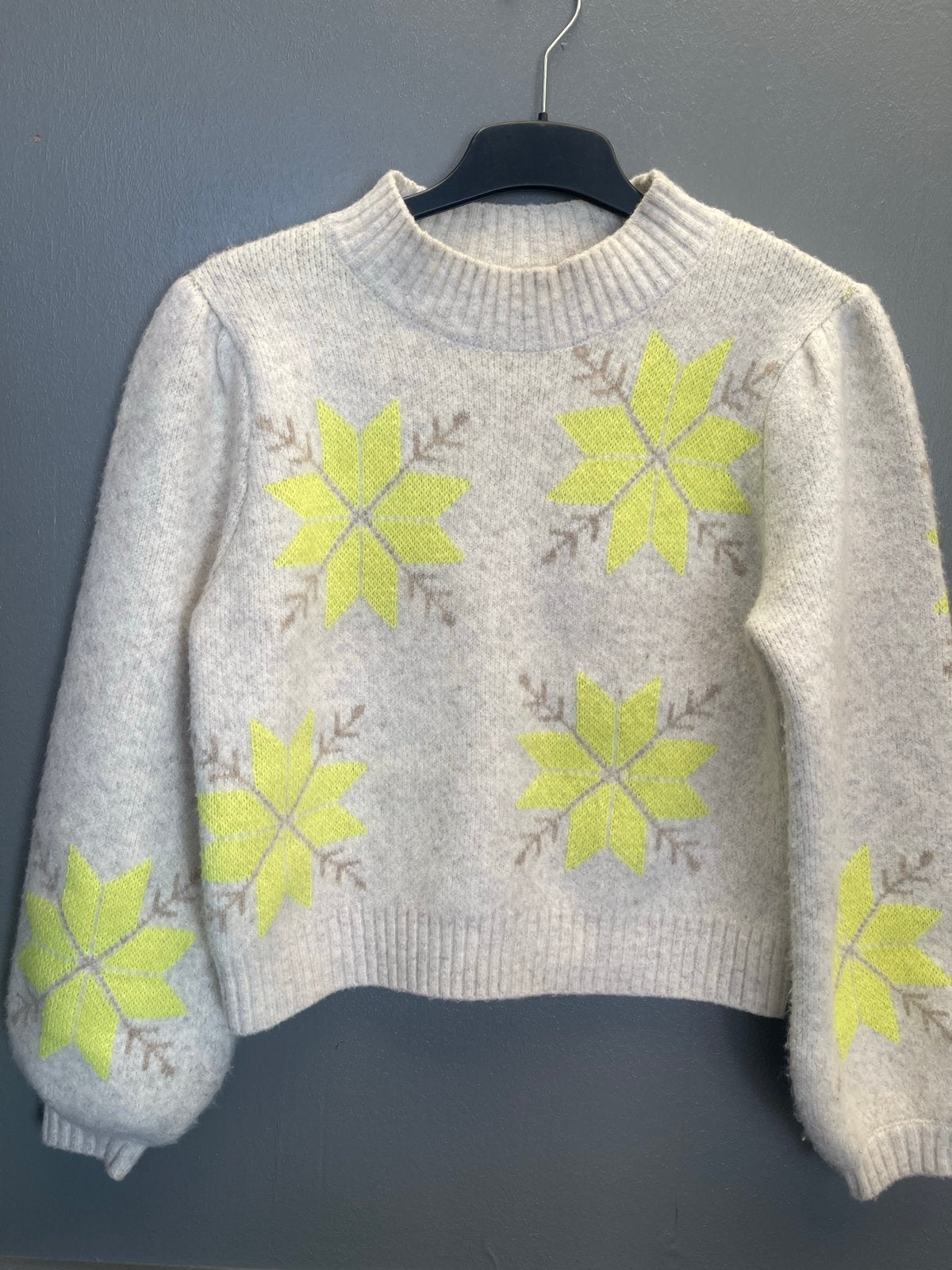 Lollys Laundry trui met bloemenprint - Maat S, Kleding | Dames, Ophalen of Verzenden, Zo goed als nieuw, Maat 36 (S), Beige
