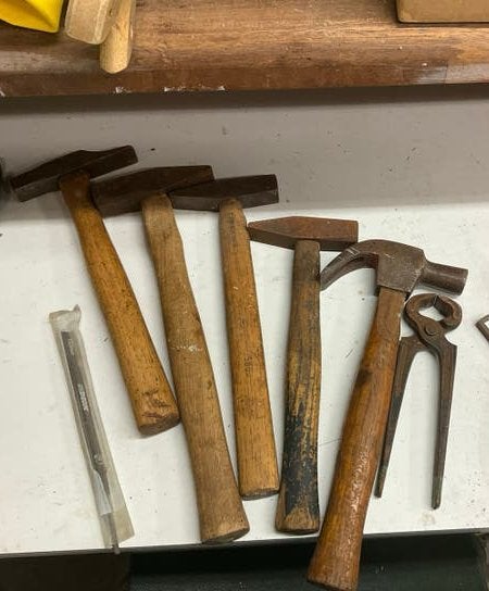 5 hamers / klauwhamer, houten steel, gebruikt, Ophalen, Gebruikt