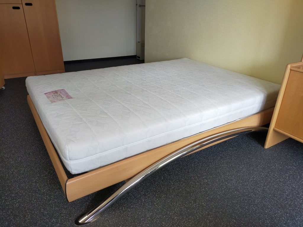 2-persoons bed, Ophalen, Beige, Tweepersoons, 140 cm