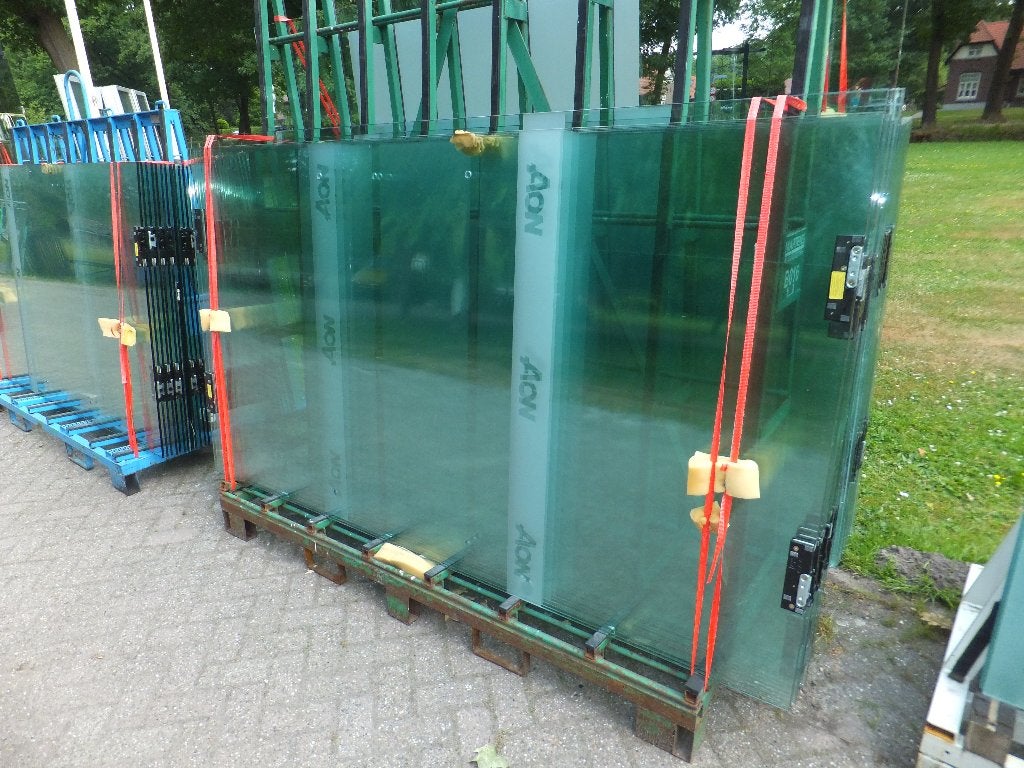 Hard glazen klapdeuren, dubbele deuren, tuindeuren (a1)34, Ophalen, 160 cm of meer, Zo goed als nieuw, Glasplaat
