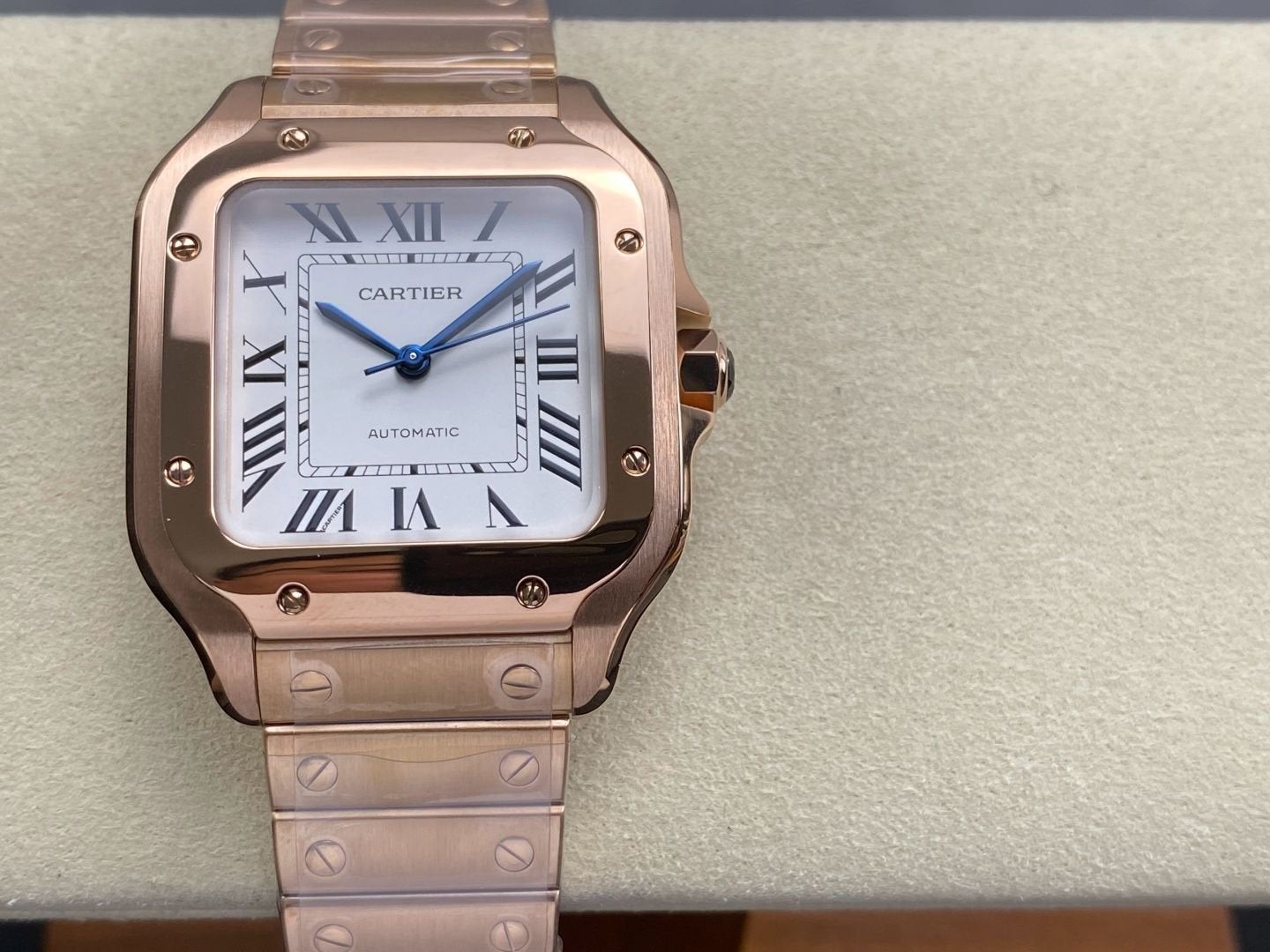 Cartier Santos Automatic Roségoud Horloge, Sieraden, Tassen en Uiterlijk, Horloges | Dames, Overige merken, Verzenden, Polshorloge