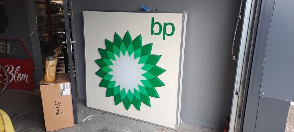 Uniek BP licht reclame bord, Verzamelen, Ophalen, Gebruikt, Bp, Lichtbak of (neon) lamp