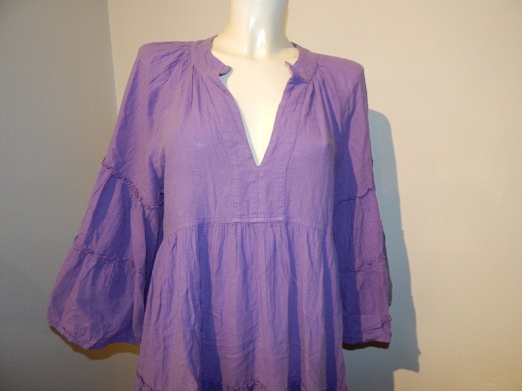 Nema resort wear paarse zomerse jurk uitlopend wijder L, Verzenden, Paars, Maat 42/44 (L), Zo goed als nieuw