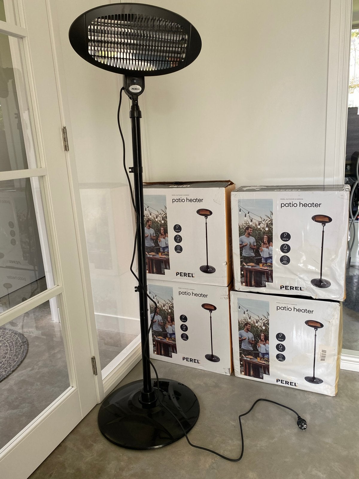 4 keer Perel Patio Heater 2000W, Ophalen, Nieuw, Elektrisch, Vloer