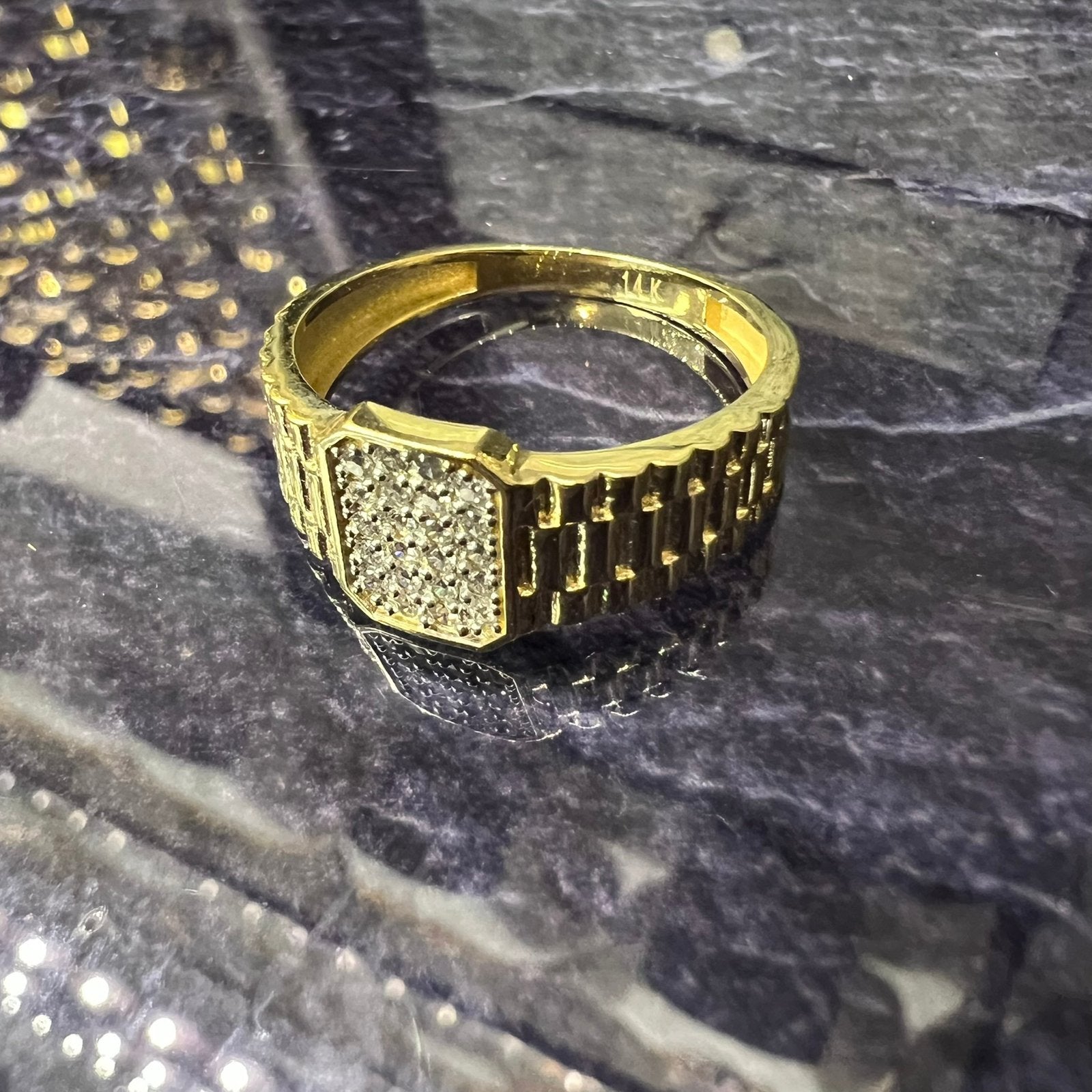 14 karaat gouden ring prachtig model, Ophalen of Verzenden, Nieuw, Goud, Heer