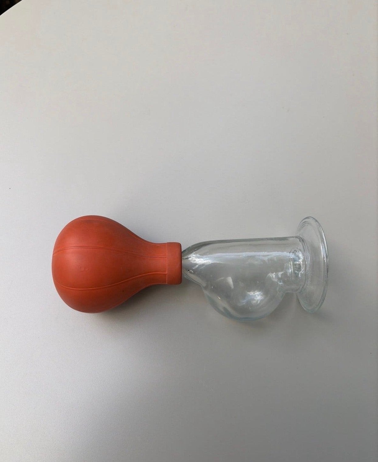 Antieke Glazen Kolf met Originele Rubberen Bal - Jaren '20, Ophalen of Verzenden