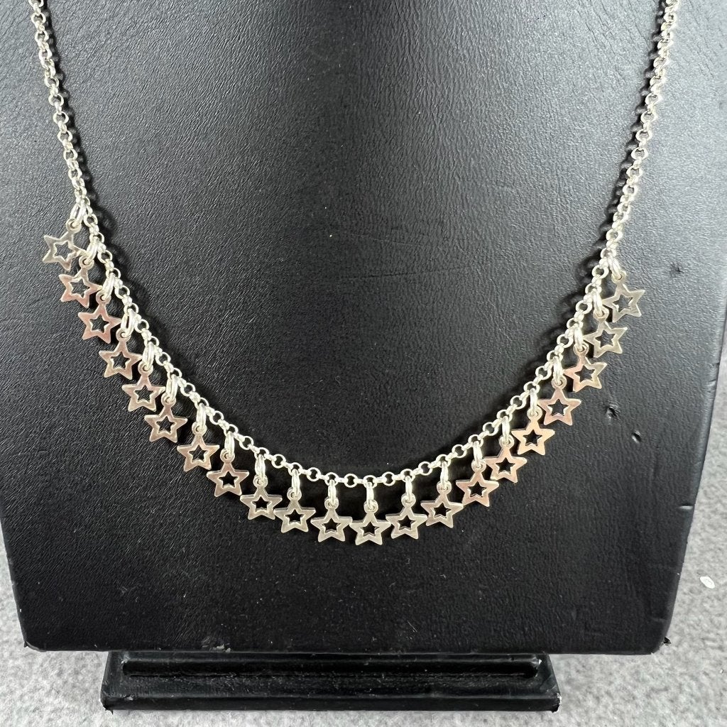Zilveren Ketting Jasseron+sterretjes | 8,32g | 46cm | 413888, Ophalen of Verzenden, Gebruikt, Goud, Goud