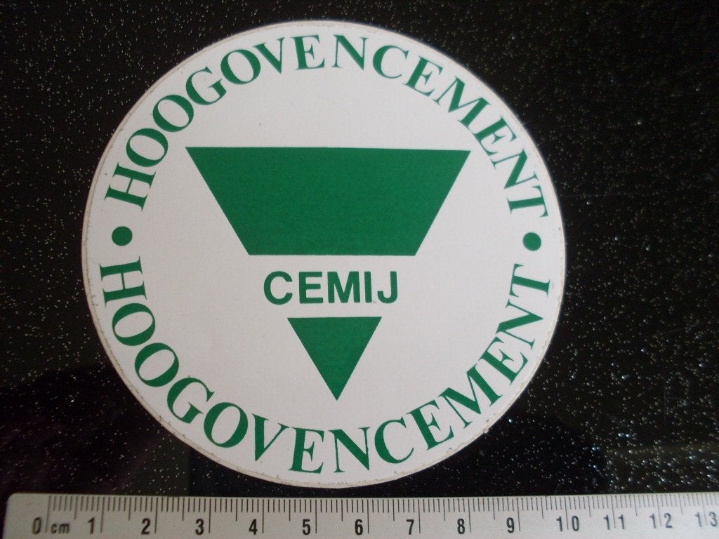 sticker cemij logo hoogovencement cement, Verzenden, Zo goed als nieuw, Bedrijf of Vereniging