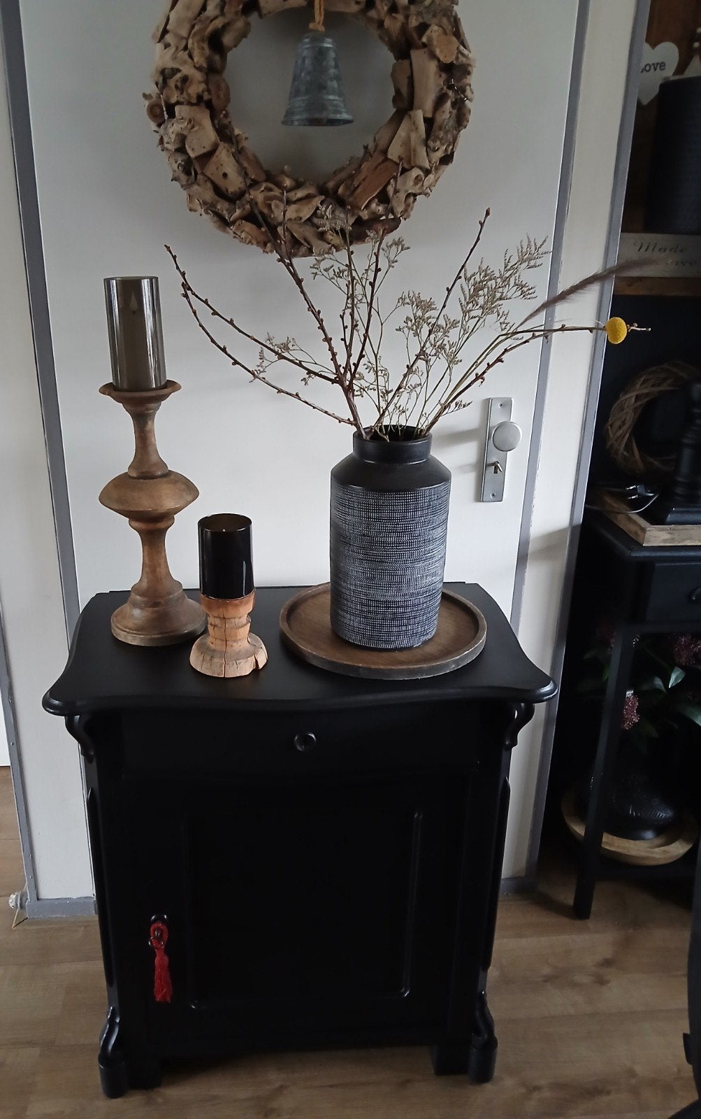 zwart biedermeier kastje, Ophalen, Met lade(s), 50 tot 100 cm, Zo goed als nieuw