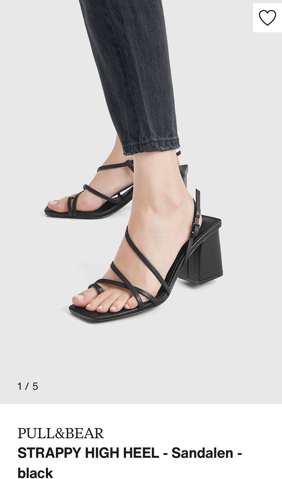 Pull & Bear blokhak sandalen, Zwart, Zo goed als nieuw, Sandalen of Muiltjes, Ophalen of Verzenden