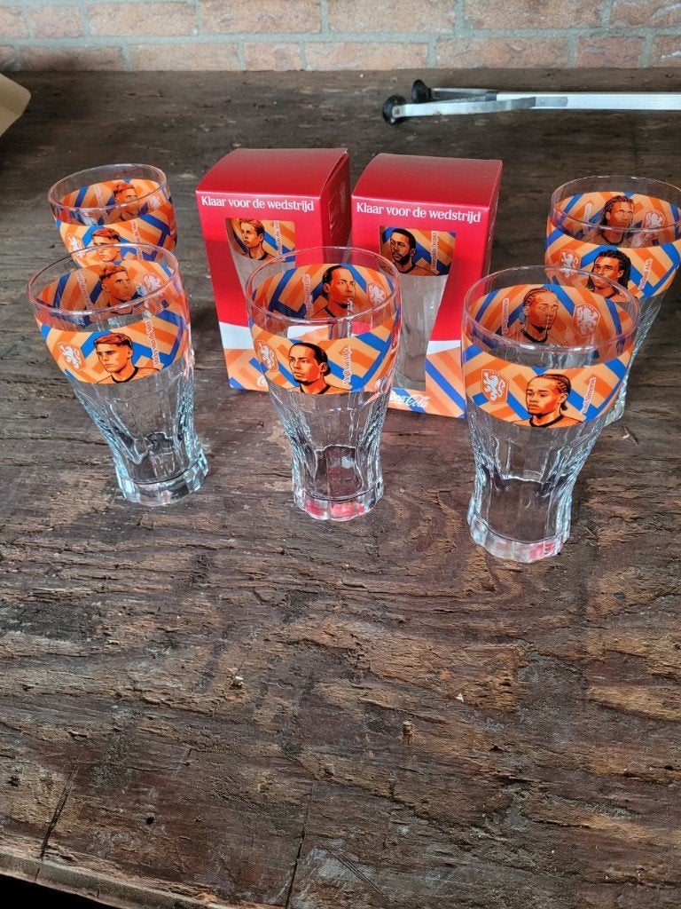 Coca Cola WK glazen 7 stuks, Ophalen of Verzenden, Nieuw, Overige binnenlandse clubs, Overige typen