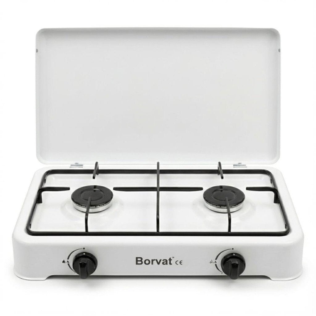 Borvat Gasstel 2 Pits – Compact kooktoestel (nieuw), Witgoed en Apparatuur, Nieuw, 3 kookzones of minder, Ophalen of Verzenden