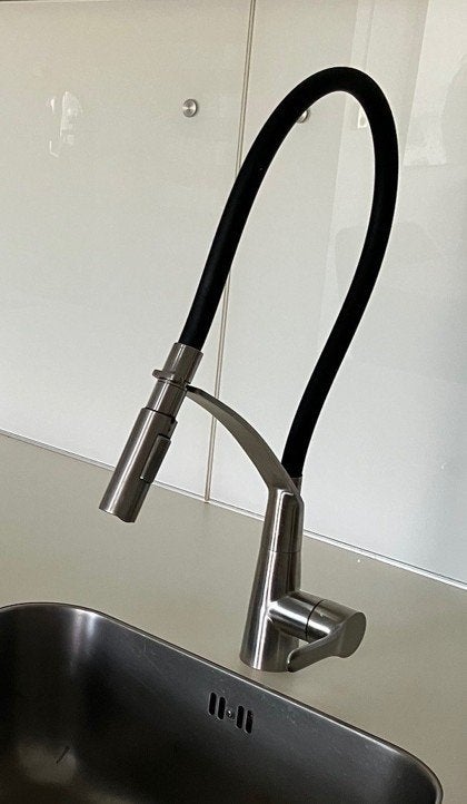 Keuken mengkraan met flexibele uitloop, Ophalen, Zo goed als nieuw, Rvs, Kraan