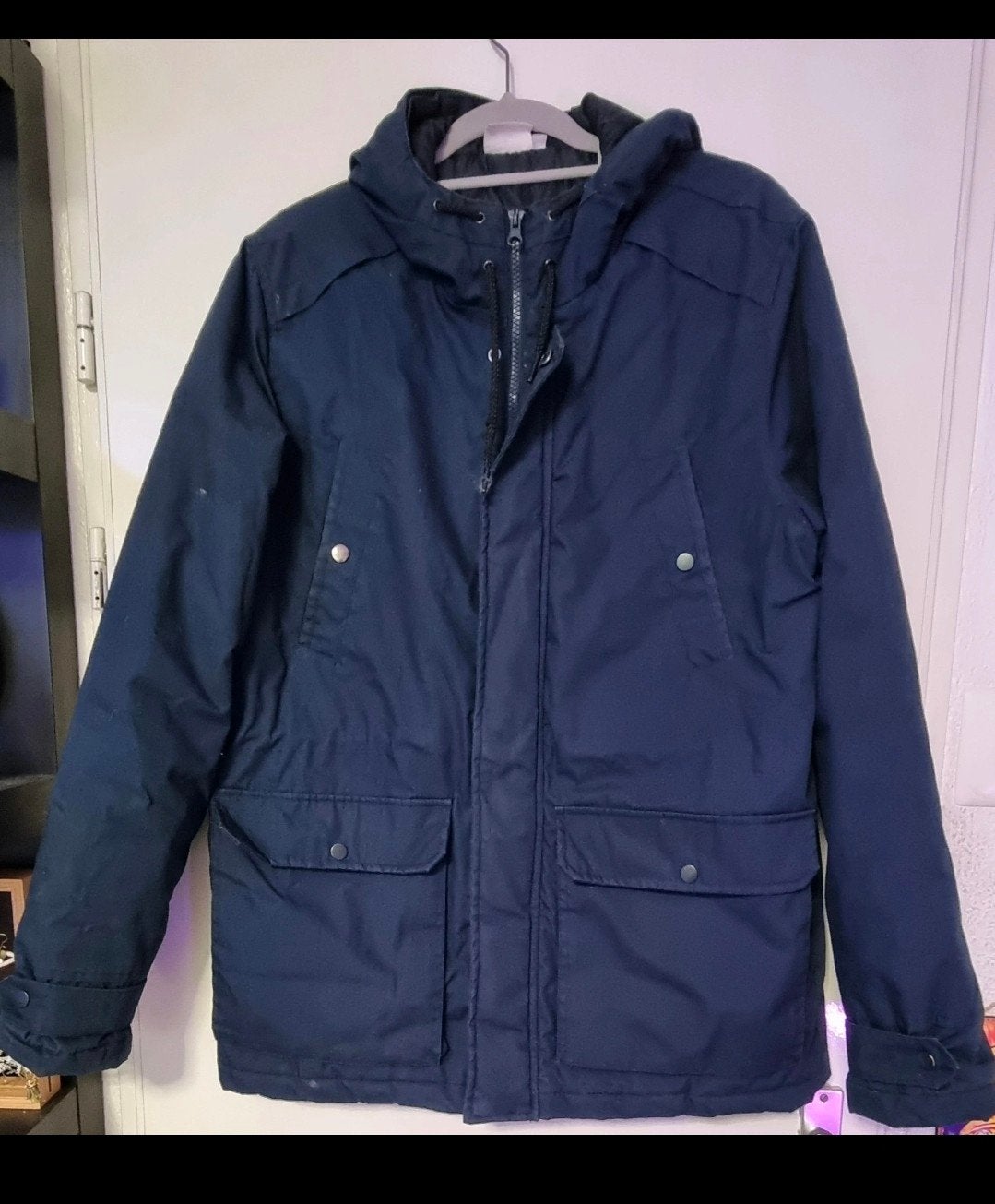 Heren winterjas - Maat L - Donkerblauw, Kleding | Heren, Jassen | Winter, Maat 52/54 (L), Onbekend, Blauw, Ophalen of Verzenden