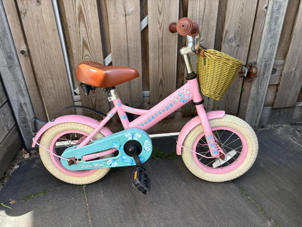Supersuper Little Miss meisjesfiets 12 inch, Ophalen, Gebruikt, Terugtraprem, Minder dan 16 inch