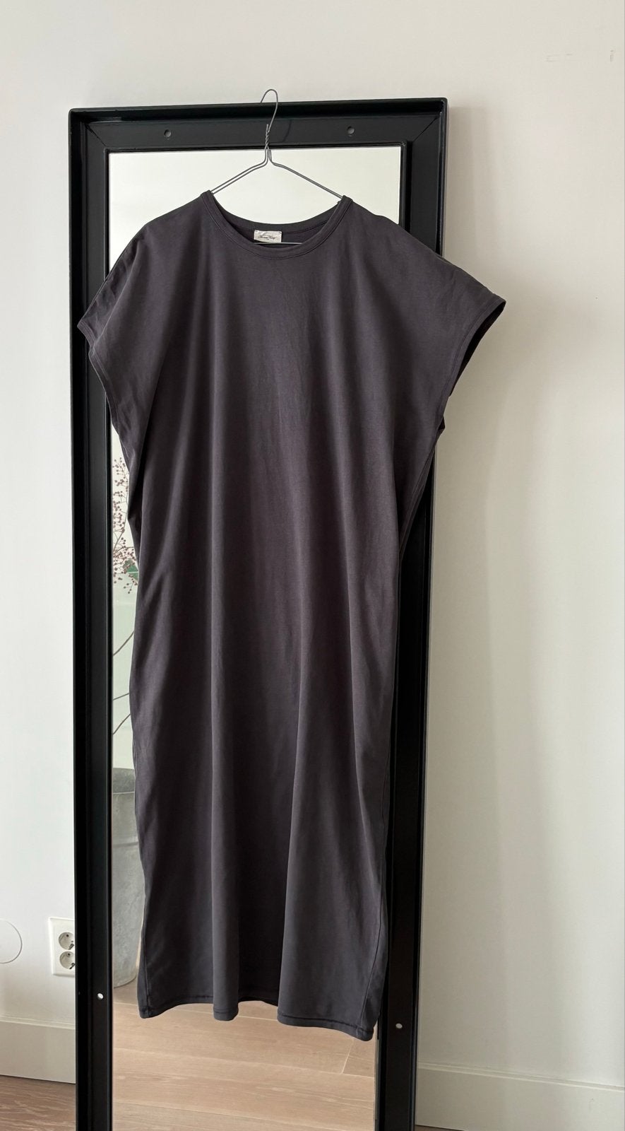 Lange jurk American Vintage - Vaal grijs - Maat M/L, Kleding | Dames, Maat 38/40 (M), Ophalen of Verzenden, Grijs, Gedragen