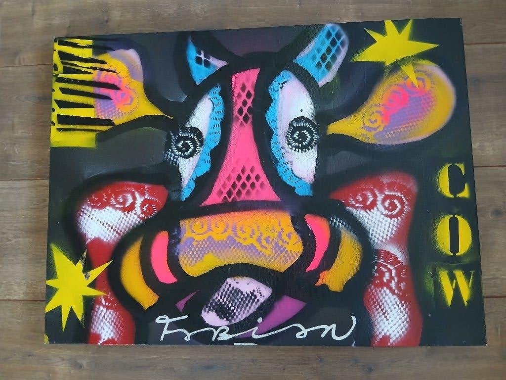 origineel werk van Fabian, Antiek en Kunst, Kunst | Schilderijen | Modern, Ophalen of Verzenden, Dieren, Op houten frame, Overige technieken