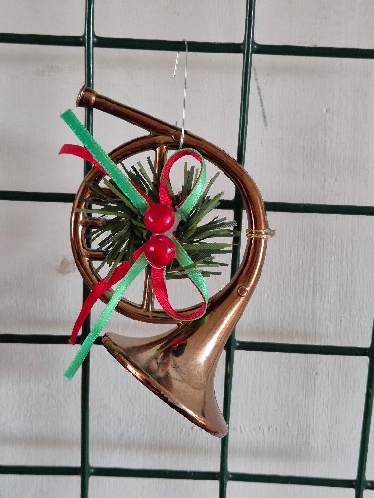 Vintage kerst hanger hoorn, Diversen, Kerst, Gebruikt, Ophalen of Verzenden