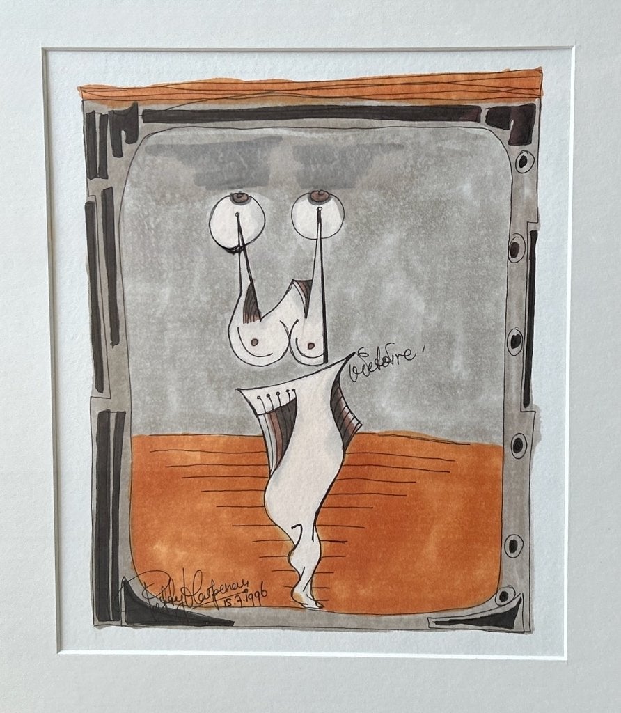 Aquarel Patty Harpenau - Ingelijst, Antiek en Kunst, Ophalen of Verzenden, Ingelijst, Aquarel