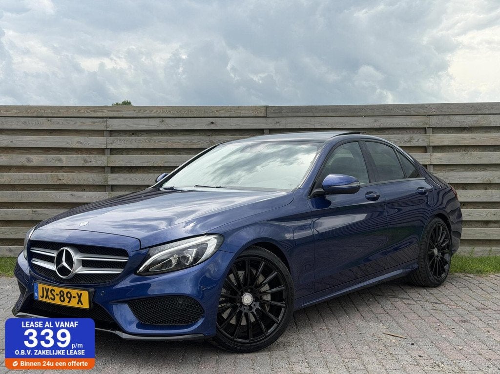 Mercedes C-klasse 250 AMG Pano Cruise Stoelverw., Auto's, Mercedes-Benz, Automaat, Euro 6, 4 cilinders, Blauw