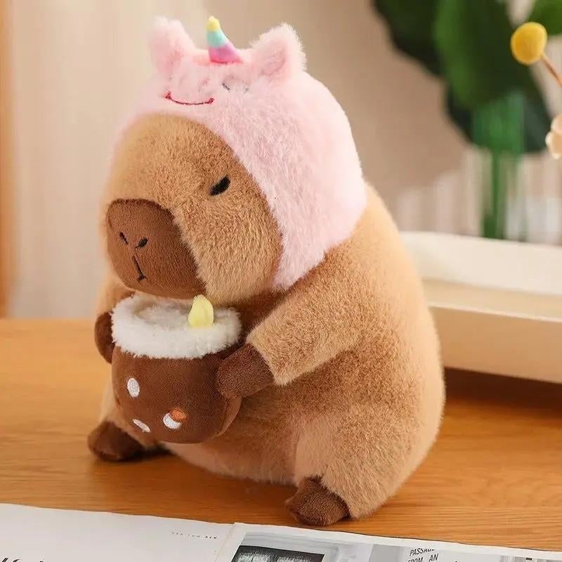Capybara unicorn schattige pluche knuffel (30cm)