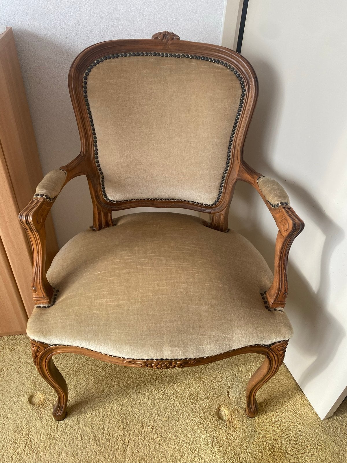 Elegant fauteuil in biedermeier stijl brocante, Antiek en Kunst, Ophalen