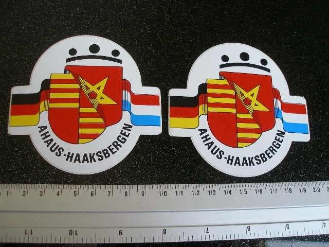 2x sticker gemeente plaats logo embleem ahaus haaksbergen, Verzenden, Zo goed als nieuw, Overige typen
