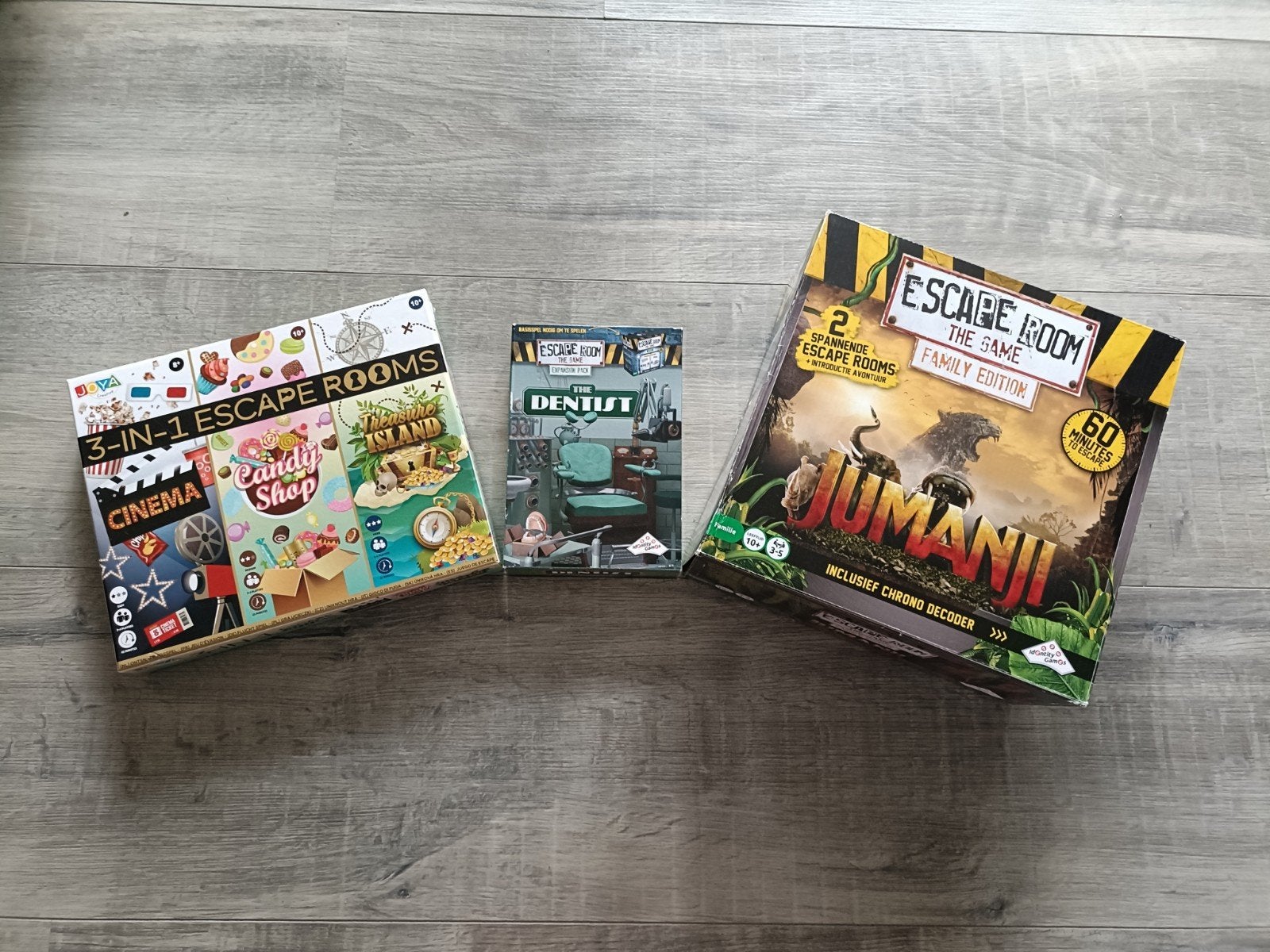 Escape Room Spellen: Jumanji, 3-in-1 en The Dentist, Vijf spelers of meer, Ophalen of Verzenden, Zo goed als nieuw, Identity Games, Jumbo