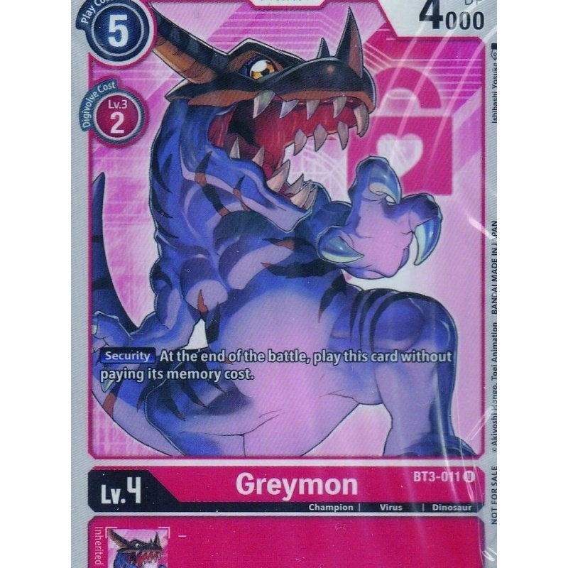 DigiMon TCG Greymon U Promo Polybagged, Ophalen of Verzenden, Nieuw, Losse kaart